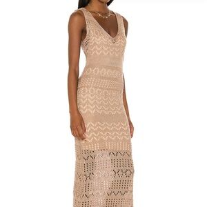 Elegant Tan Midi Dress